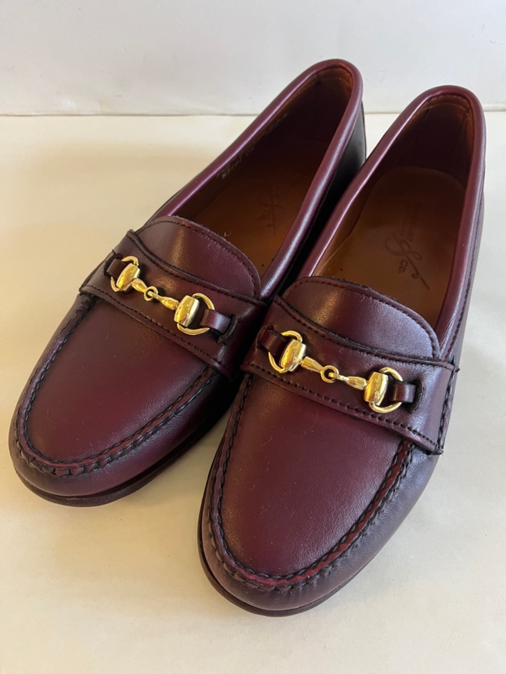 Rancourt & Co. Burgundy Loafers Horse Bit Size 7.5